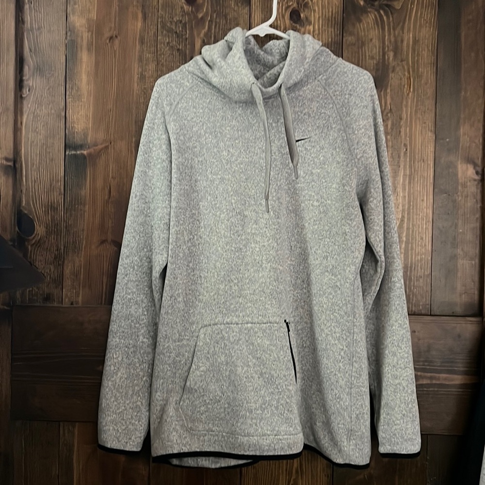 Grey Nike Cowl-neck Fleece Sweatshirt